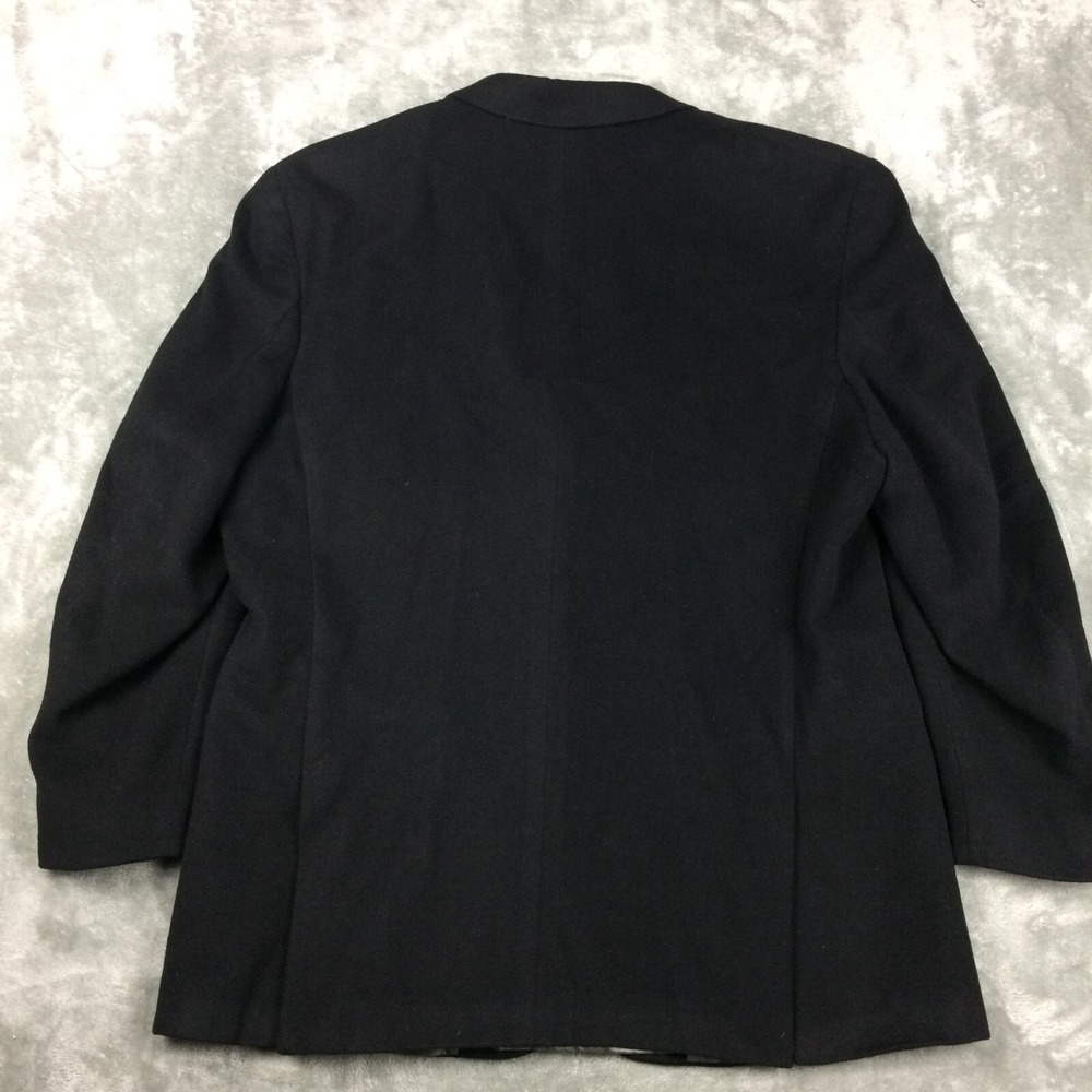 Sanford Bryant Mens Blazer Angora Wool Sport Coat Solid Black Three Button‎ 46R - Picture 11 of 15